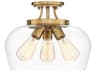 Savoy House Octave 3-Light Warm Brass Glass Bowl Semi Flush Mount