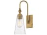 Savoy House York 1-Light Warm Brass Glass Wall Sconce