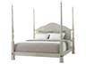 Theodore Alexander Classic Yet Casual Limestone Painted Gray Mahogany Wood King Poster Bed