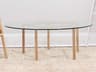 Tronk Design Gallagher Round Glass Clear Oak Coffee Table
