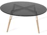 Tronk Design Ross Round Glass White Maple Coffee Table
