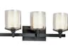 Troy Lighting Arcadia 3-Light French Iron Black Glass Vanity Light