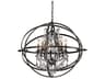 Troy Lighting Byron 5-Light Vintage Bronze Crystal Candelabra Globe Chandelier
