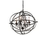 Troy Lighting Byron 4-Light Vintage Bronze Crystal Candelabra Globe Chandelier