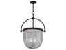 Troy Lighting Mercury 4-Light Old Iron Black Glass Bell Pendant