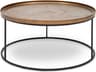 Urbia Elements Round Metal Antique Brass Black Coffee Table