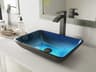 Vigo Turquoise Water 18" Rectangular Vessel Bathroom Sink with Matte Black 1-Lever Duris Faucet and Drain