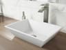 Vigo Vinca Matte White 18" Rectangular Vessel Bathroom Sink with Brushed Nickel 1-Handle Duris Faucet and Drain