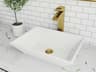 Vigo Vinca Matte White 18" Rectangular Vessel Bathroom Sink with Matte Gold 1-Handle Duris Faucet and Pop-Up Drain