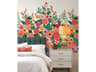 York Wallcoverings Cream / Bright Pink Garden Party Wallpaper Mural