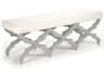 Zentique White Upholstered Accent Bench