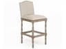 Zentique Aria Upholstered Oak Wood Natural Linen Bar Stool