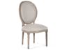 Zentique Medallion Oak Wood Gray Upholstered Side Dining Chair
