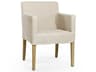 Zentique Avignon Oak Wood Beige Upholstered Arm Dining Chair