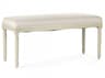 Zentique Lille Natural Linen White Upholstered Accent Bench