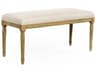 Zentique Lille Natural Linen White Upholstered Accent Bench