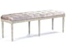 Zentique Louis Crushed Champagne Velvet Gray Upholstered Accent Bench