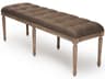 Zentique Louis Aubergine Linen Brown Upholstered Accent Bench