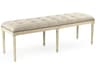 Zentique Louis Natural Linen White Upholstered Accent Bench
