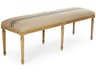 Zentique Louis English Khaki Blue Stripe Cream Upholstered Accent Bench