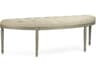 Zentique Louis Faux Olive Green Birch Cream Upholstered Accent Bench