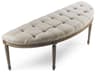Zentique Louis Natural Linen Cream Upholstered Accent Bench