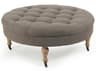 Zentique Maison Grey Linen Upholstered Tufted Ottoman