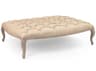 Zentique Maison Hemp Linen Beige Upholstered Tufted Ottoman