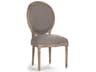 Zentique Medallion Oak Wood Gray Upholstered Side Dining Chair