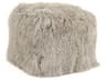Zentique Tibetan Light Grey Lamb Fur Pouf