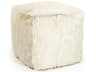Zentique White Fur Ottoman