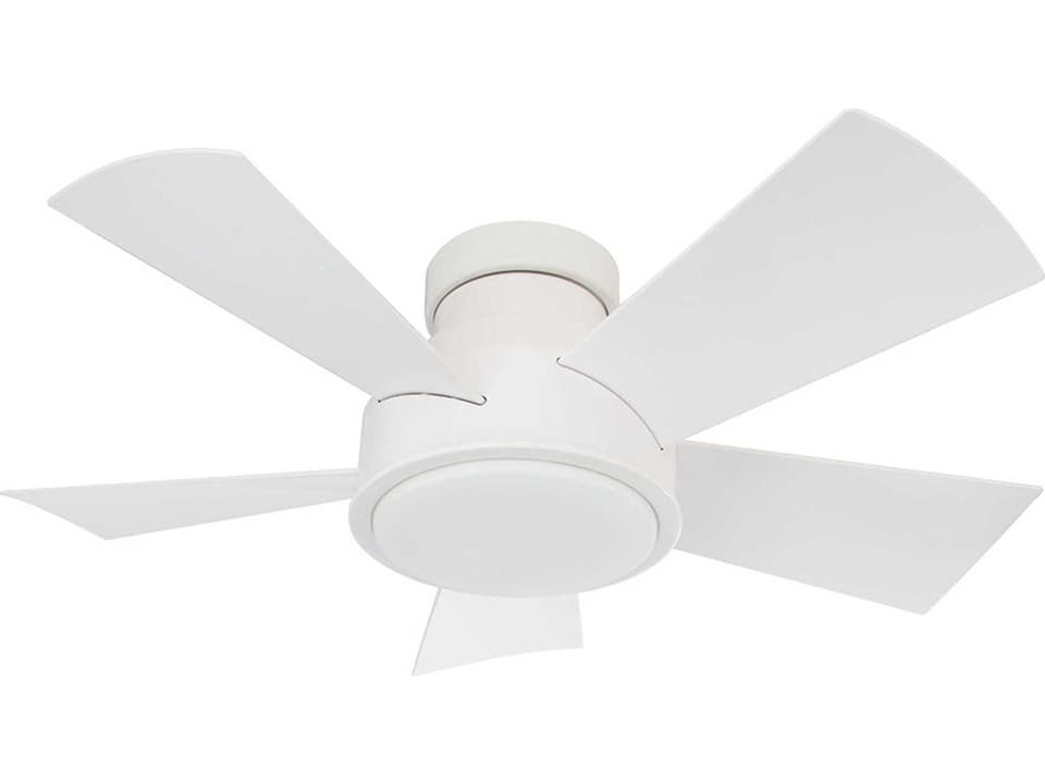 Vox 38-Inch 5-Blade Outdoor Smart Flush Mount Ceiling Fan in Matte White