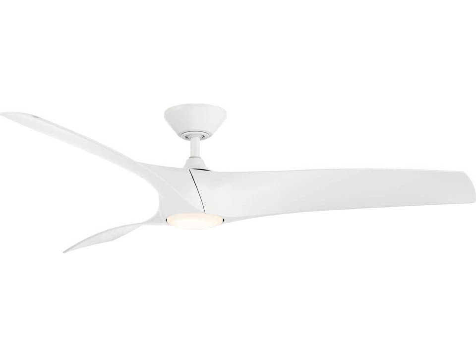 Zephyr 62-Inch 3-Blade Outdoor Smart Ceiling Fan with LED Light in Matte White