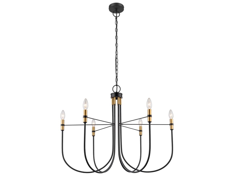 6-Light Foundry Chandelier in Black