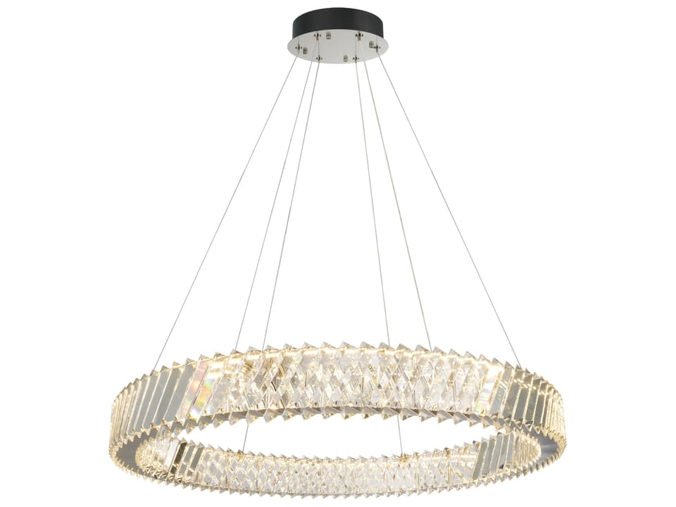 Alya 1-Light Integrated LED Chandelier in Polished Nickel with Selectable Color Temperature