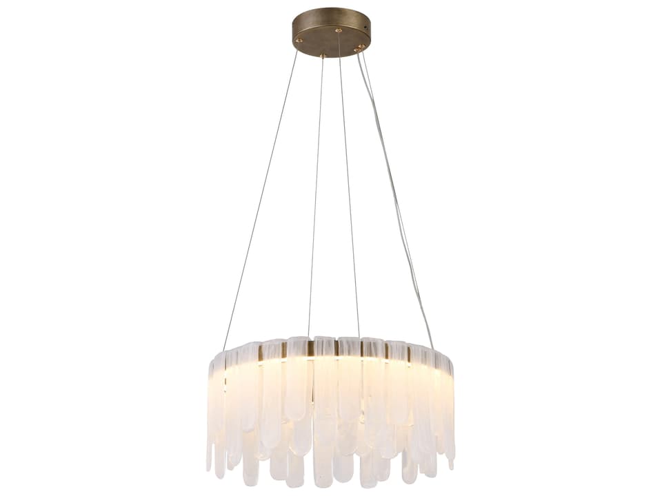 Roselle 1-Light LED Lantern Pendant Light in Legacy Brass