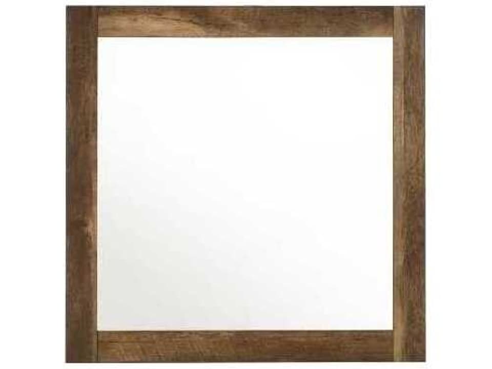 Morales Rustic Oak Square Wall Mirror