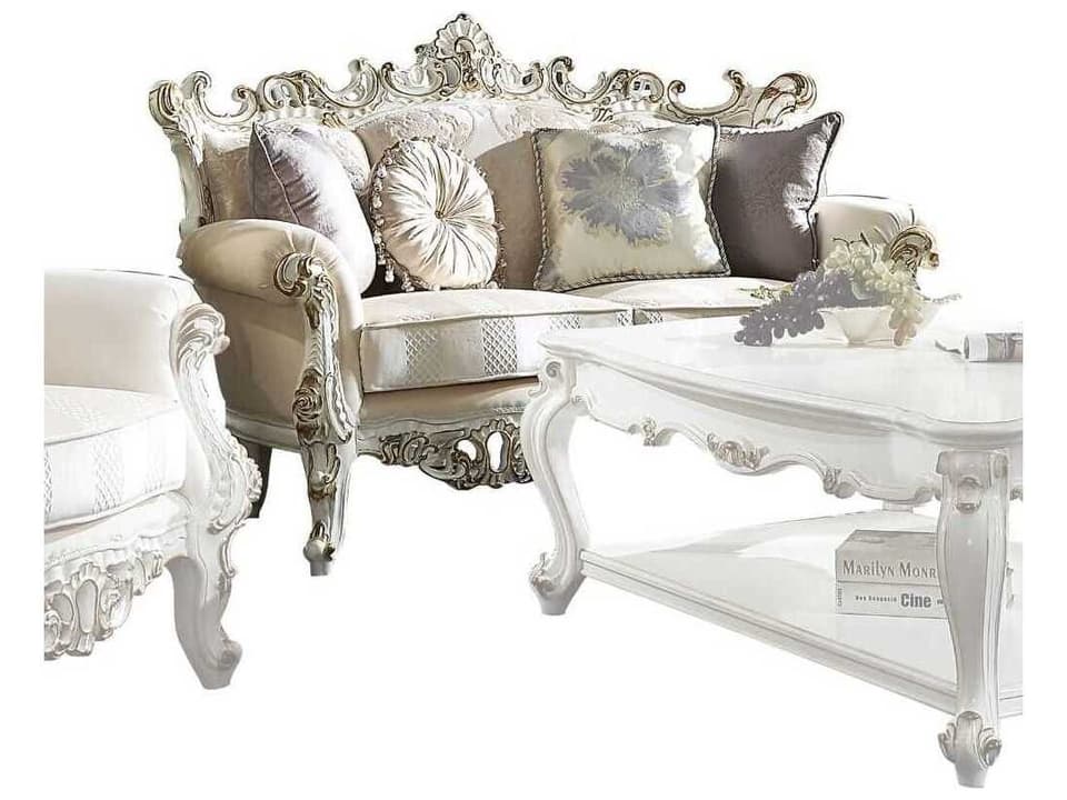 Picardy-II Cream Upholstered Loveseat