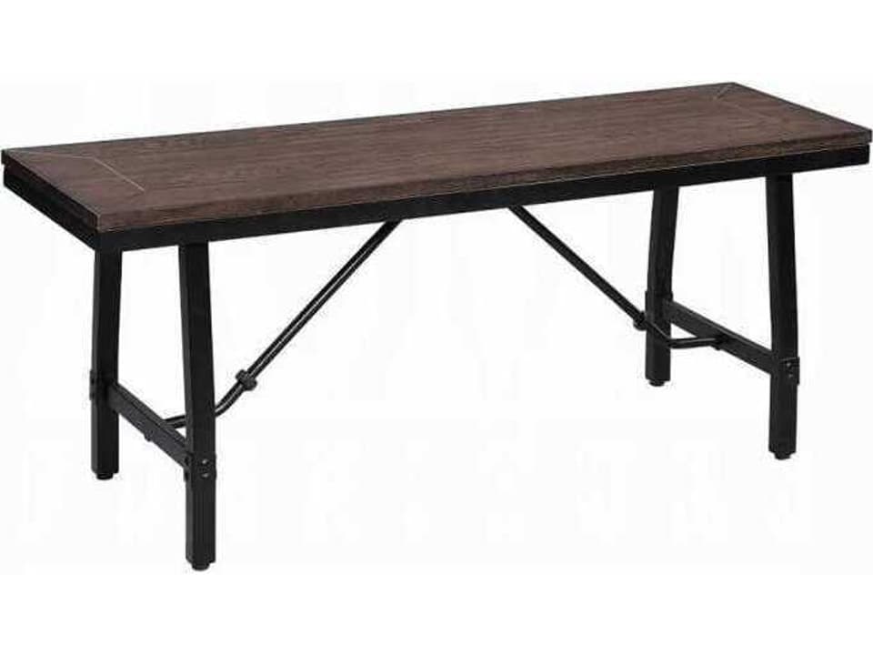 Oak Black Accent Bench