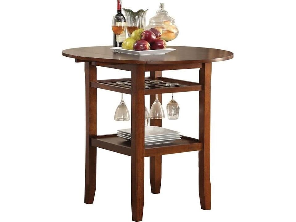 Tartys Round Counter Height Dining Table in Cherry Finish