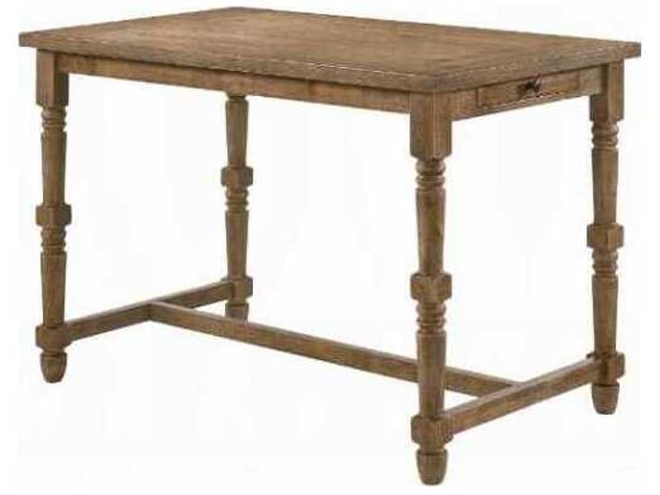 Farsiris 55-Inch Rectangle Counter Height Dining Table in Weathered Oak