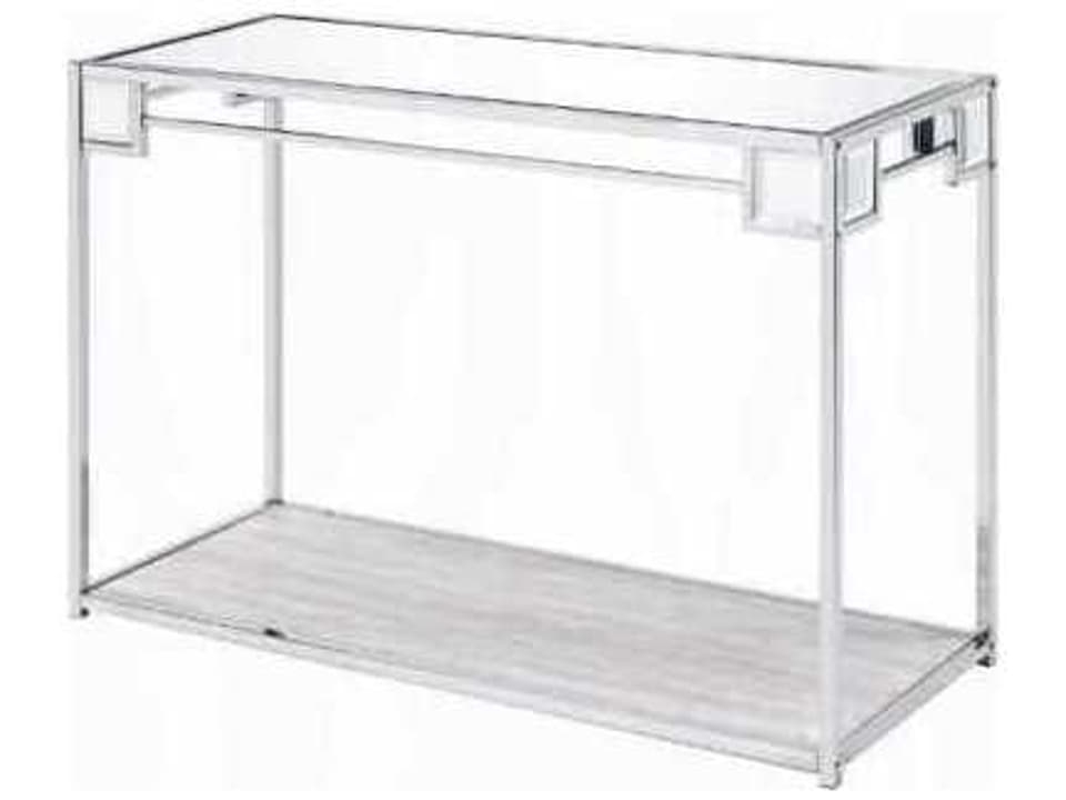 Asbury Rectangle Console Table Mirrored and Chrome