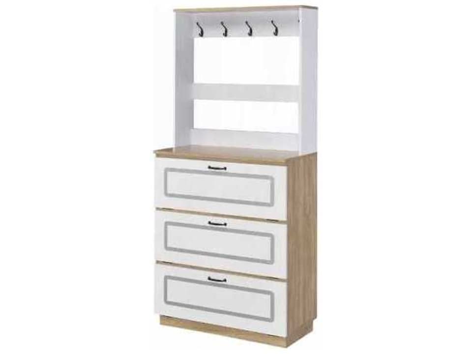 Light Oak White Shoe Rack