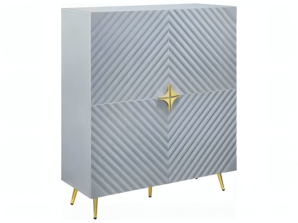 Gaines Accent Cabinet in Grey High Gloss Finish
