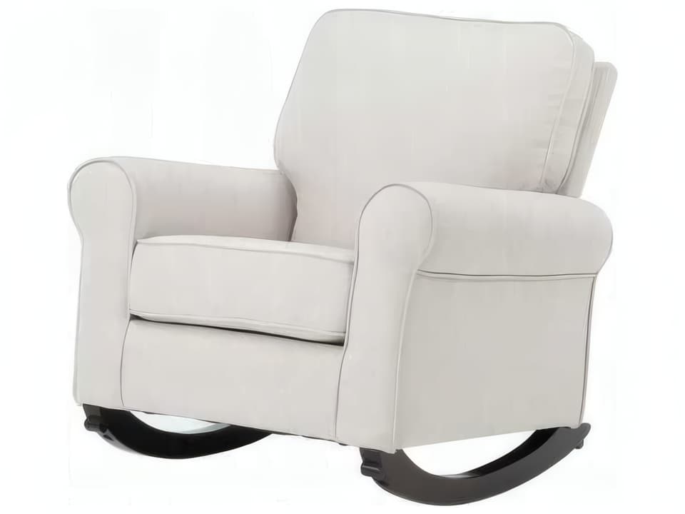 Elvin Upholstered Rocking Accent Chair in Beige Fabric