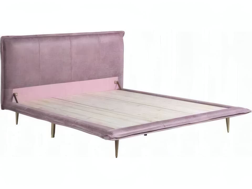 Metis Pink Top Grain Leather Eastern King Bed