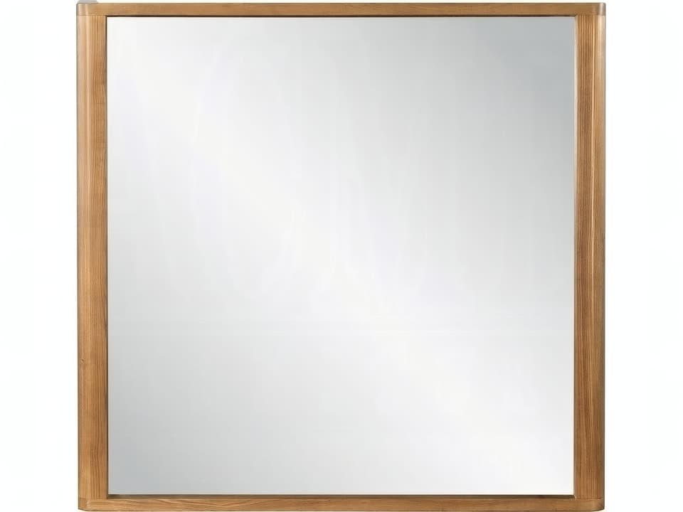 Zoey Square Wall Mirror Oak Finish
