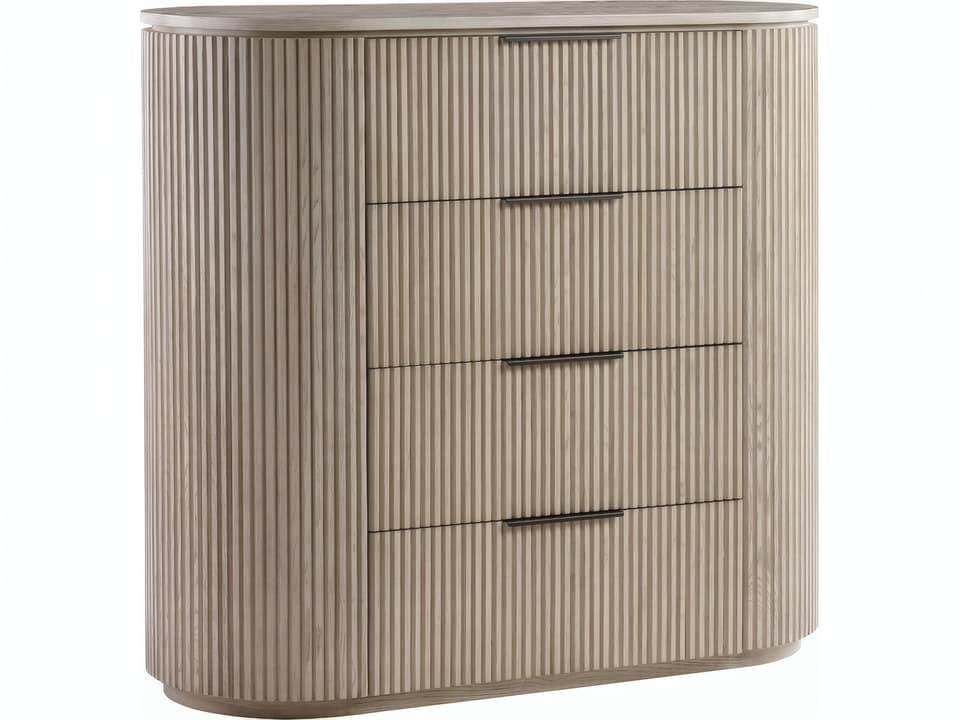 Leanna 4-Drawer Chest in Light Oak Veneer with Jewelry Tray