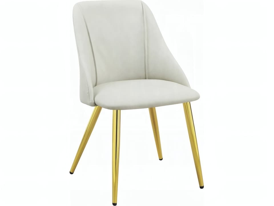 Gaines Plywood White Faux Leather Armless Dining Chair Set of 2