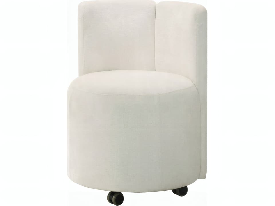 Blayde Rubberwood White Upholstered Armless Dining Chair Set of 2